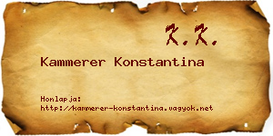 Kammerer Konstantina névjegykártya